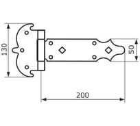 Петля-стрела фигурная DOMART ПС-200 мод.4 б/п 4660046002404