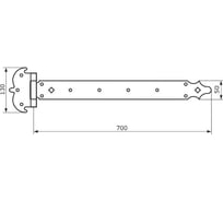 Петля-стрела фигурная DOMART ПС-700 мод.4 медь антик 4660046002152