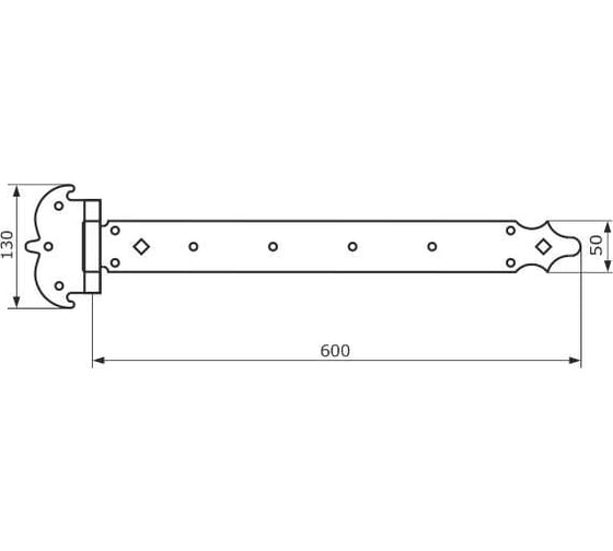 Петля-стрела фигурная DOMART ПС-600 мод.4 медь антик 4660046002183 1
