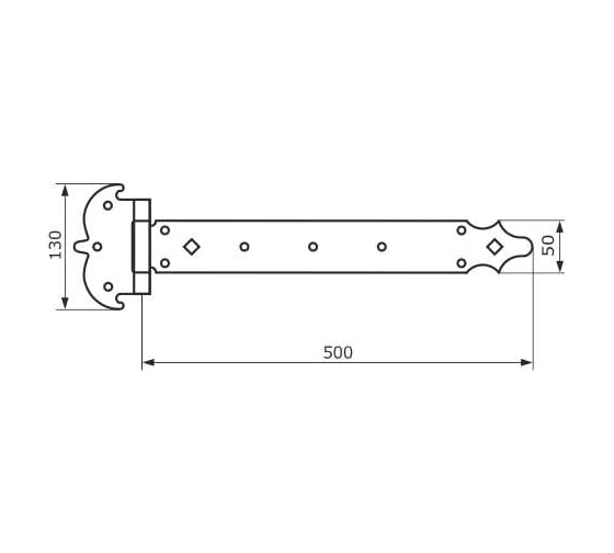 Петля-стрела фигурная DOMART ПС-500 мод.4 медь антик 4660046002138 1