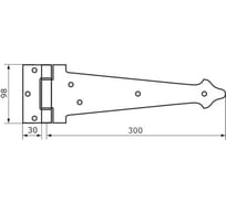 Петля-стрела фигурная DOMART ПС-300 мод.3 серый металлик 4620031745402