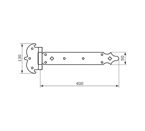 Петля-стрела фигурная DOMART ПС-400 мод.4 б/п 4660046002367 1