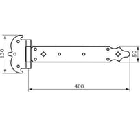 Петля-стрела фигурная DOMART ПС-400 мод.4 медь антик 4660046002244