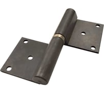 Петля гаражная на площадке Левша 140Х20Х47 под крепеж с оксидным покрытием (воронение), левая У1-9200.Чл