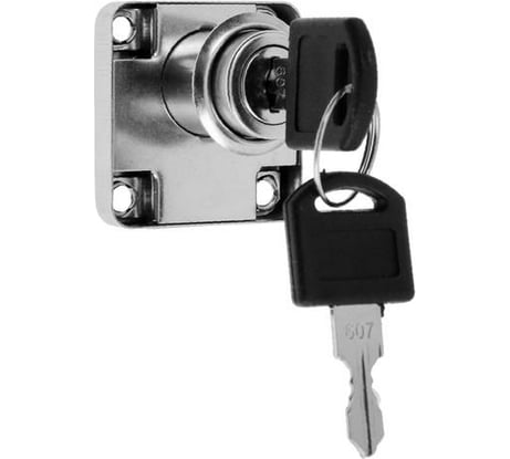 Мебельный замок TUNDRA прямой ригель, корпус металлический, 2 ключа 1874256