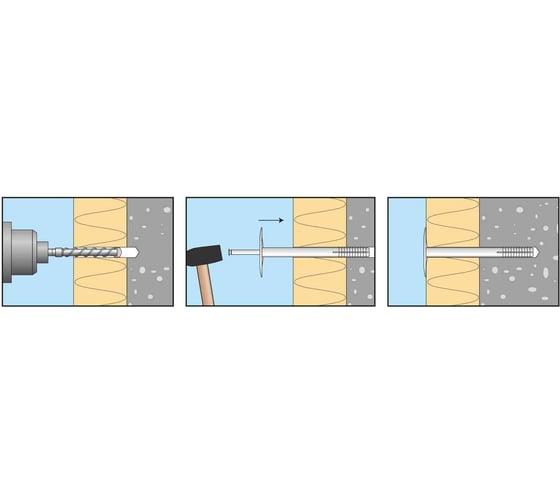 Дюбель для теплоизоляции с оц. гвоздем и термоголовкой INTERFIX 10x300, 400 шт. 8450