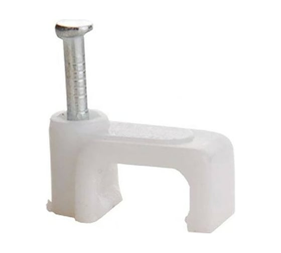 Плоская кабельная скоба duwi 5х2 мм, белая, 20 шт. 30324 4