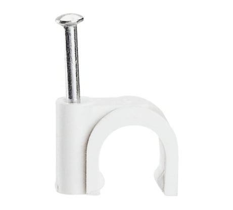 Круглая кабельная скоба duwi 5 мм, белая, 20 шт. 30307 7