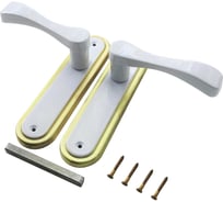 Дверные ручки на планке Левша Доганлар, белый/золото (2 комплекта) У4-890.БЗ