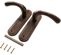 Дверные ручки на планке Левша Доганлар, коричн. (2 комплекта) У4-857.К