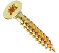 Саморез Крепстор жёлтый цинк по дереву редкий шаг РН-2 3.5х35 мм 1 кг 4665316949571