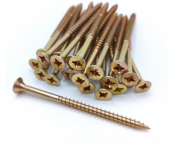 Саморез Крепстор 6х90 универсальный желтый цинк PZ, 150 шт 4665316947553