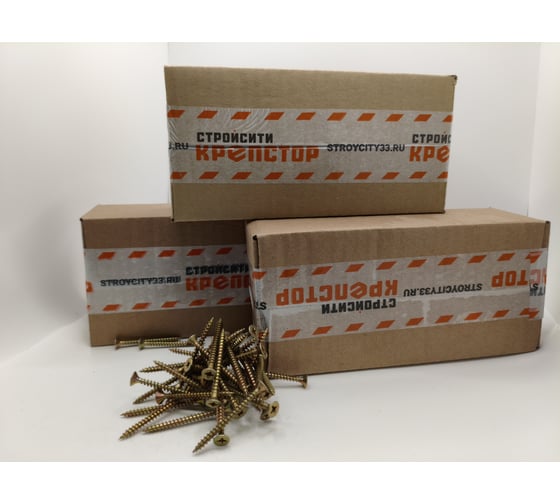 Саморез Крепстор 6х60 универсальный желтый цинк PZ, 200 шт 4665316947522