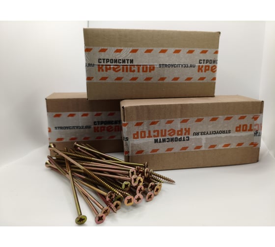 Саморез Крепстор 6х160 универсальный желтый цинк PZ, 100 шт 4665316947454