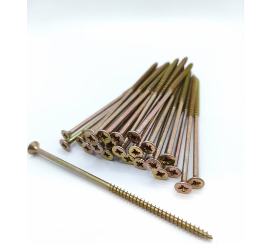 Саморез Крепстор 6х150 универсальный желтый цинк PZ, 100 шт 4665316947447