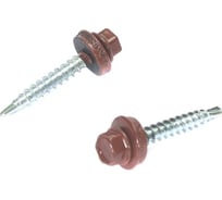 Саморез кровельный Крепстор 4,8х35 RAL 3011 красно-коричневый, 250 шт 4665316948536
