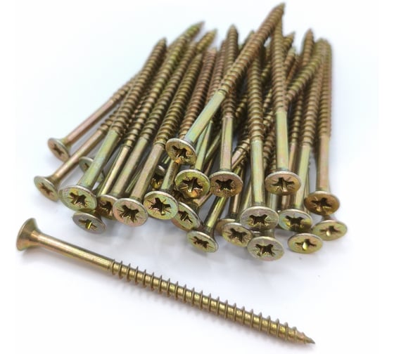 Саморез Крепстор 5х80 универсальный желтый цинк PZ, 150 шт 4665316947386