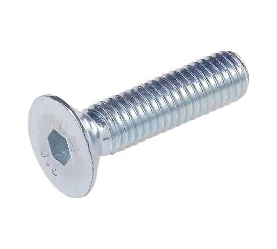 Потайной винт с внутр. шестигранником КРЕП-КОМП полная резьба, цинк, DIN 7991, 8x60, пр. 8.8, 100 шт. впш860ф 1