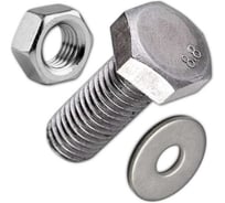 Болт 23 Болта 16х30 мм с гайкой и шайбой ОЦ DIN933 к.п.8.8, 5 шт 50046