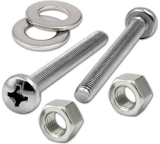 Винт нержавеющий с гайкой и шайбой 4х20 мм 23 Болта DIN7985 10 шт. АС9300402093J07бгш 1