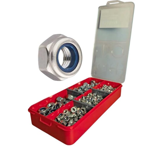 Комплект гайка стопорная ОЦ 23 Болта М4,5,6,8,10 в органайзере 1000007 1