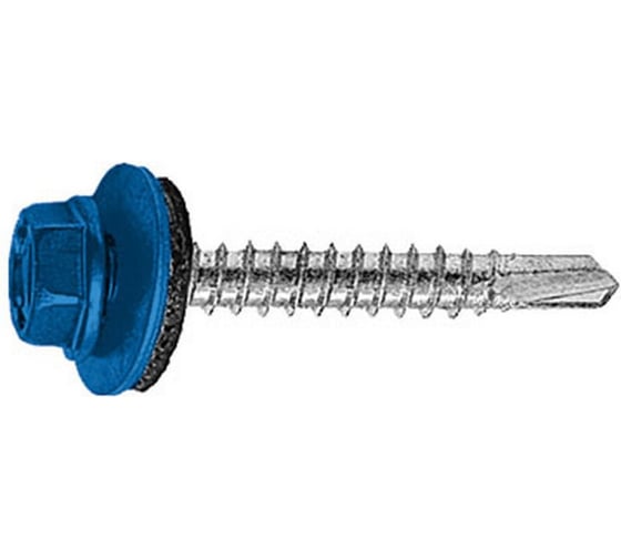 Саморез кровельный Admiral Stars 4.8 х 70, RAL 5005 ярко-синий, 1 ящик 1500 шт 54397537 1