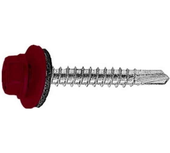Саморез кровельный Admiral Stars 5.5 х 19, RAL 3005 красн, 1 ящик 4000 шт 54397546 1