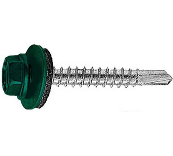 Саморез кровельный Admiral Stars 4.8 х 51, RAL 6005 темно-зелен, 1 ящик 2500 шт 54397528 1