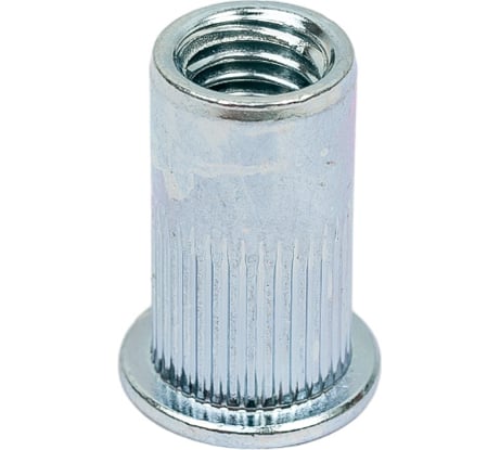 Заклепка-гайка ЦКИ М8х21, плоск., рифл., удл., Ст. Ц, REX, под пакет E: 3.5-6.0 мм, 100 шт. 68128