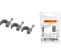 Скоба TDM ELECTRIC 25 мм, круглая, пластиковая, серая, 50 шт. SQ0514-0066