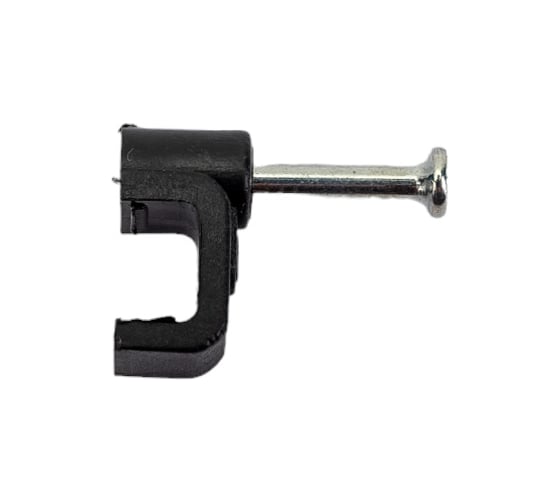 Скоба TDM ELECTRIC 6 мм, плоская, пластиковая, черная, 50 шт. SQ0513-0031