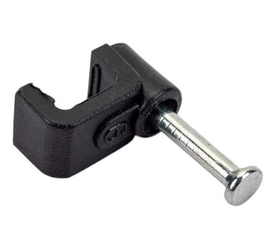 Скоба TDM ELECTRIC 6 мм, плоская, пластиковая, черная, 50 шт. SQ0513-0031