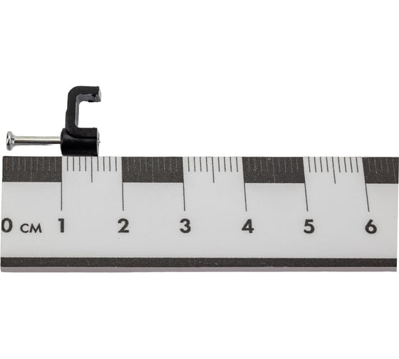 Скоба TDM ELECTRIC 6 мм, плоская, пластиковая, черная, 50 шт. SQ0513-0031