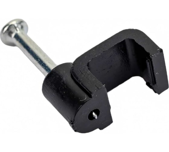 Скоба TDM ELECTRIC 6 мм, плоская, пластиковая, черная, 50 шт. SQ0513-0031