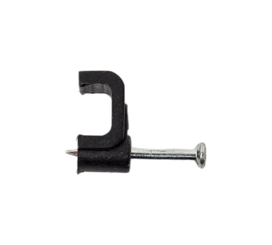 Скоба TDM ELECTRIC 7 мм, плоская, пластиковая, черная, 50 шт. SQ0513-0032
