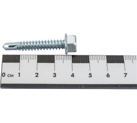 Саморез ZAMETAL 6,3x38 со сверлом и шестигранн. головкой, DIN 7504K, оц., уп. 200 шт. ZA081641