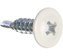 Саморез для металла с прессшайбой 4.2х16мм сверлоконечный, белый RAL9003 цинк 100шт 50158