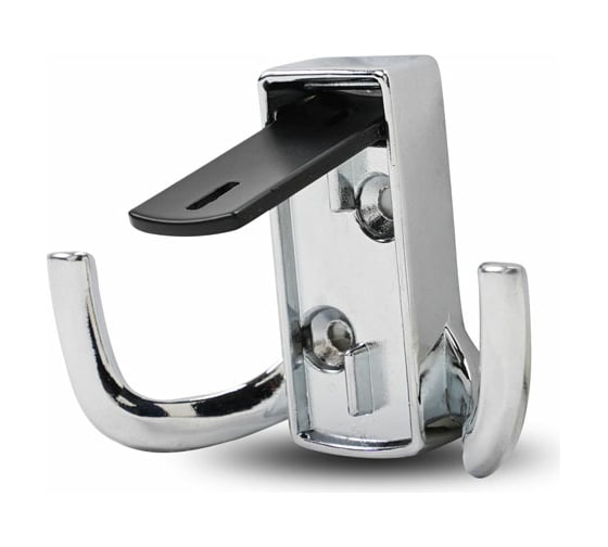 Мебельный крючок JET 397 двухрожковый, замак, хром/черный RZ397Z.002CP.BL99