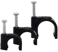 Скоба HLT 18мм, круглая, пластиковая, черная 100шт, 5уп. 084-07-107