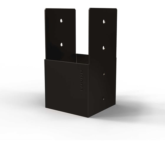 Коннектор для бруса LUVON 100х100мм торцевой двусторонний, чёрный, 2 шт КС22-03.00 1