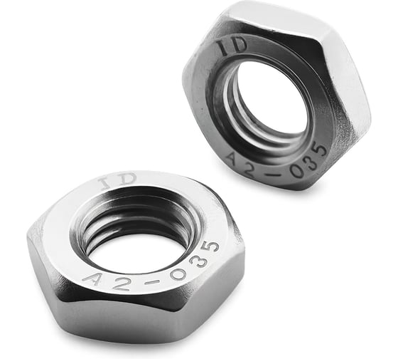 Гайка KREPFIELD нержавеющая сталь, М18 DIN 439 А2 шестигранная низкая 2 шт. 439А2ГАЙКАМ18-2 1