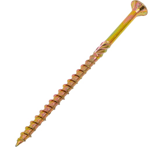 Саморез конструкционный Госкреп универсальный 8,0 x 80 желт.,потай TX40, Bullit (уп=900шт) 9990140547 1