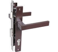 Замок врезной с ручкой Стандарт 8520.01.8017 коричневый, ключ-ключ 17659