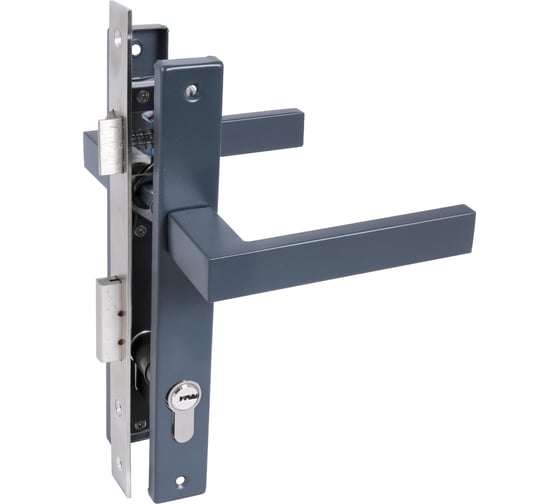 Замок врезной с ручкой Стандарт 8520.01.7016 серый антрацит, ключ-ключ 17657 1