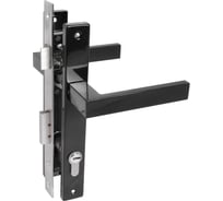 Замок врезной с ручкой Стандарт 8520.01.9005 черный, ключ-ключ 17658