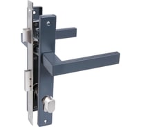 Замок врезной с ручкой Стандарт 8520.02.7016 серый антрацит, ключ-вертушка 17661