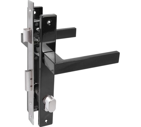 Замок врезной с ручкой Стандарт 8520.02.9005 черный, ключ-вертушка 17662 1