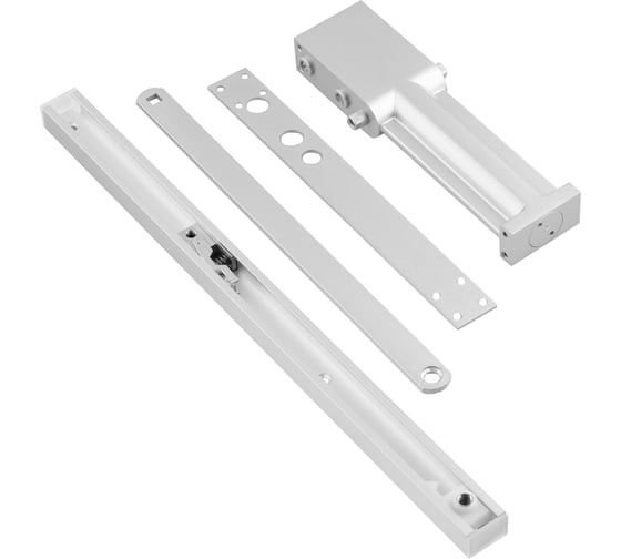 Доводчик дверной врезной Стройбат со скользящей тягой (хром 1 шт) 626200 1