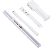 Доводчик дверной врезной Стройбат со скользящей тягой (белый 1 шт) 626180