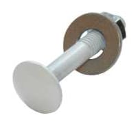 Болт декоративный 8х50, шайба, гайка (30 компл. по 5 шт.) белый